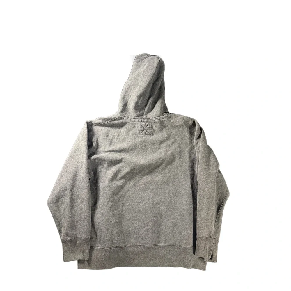 American Eagle Outfitters Mens Gray Varsity Logo Hoodie Yellow Lined Hood L
